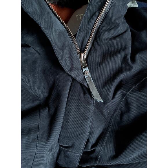 Women's Nobis Lady Taylor Navy/Brown Fur-Collar Coat - Picture 16 of 16